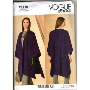 Vogue Patterns V1818 Misses XS to XXL Outerwear Cape Uncut Sewing Pattern